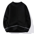 Men's loose fit round neck sweater in polyester blend fabric