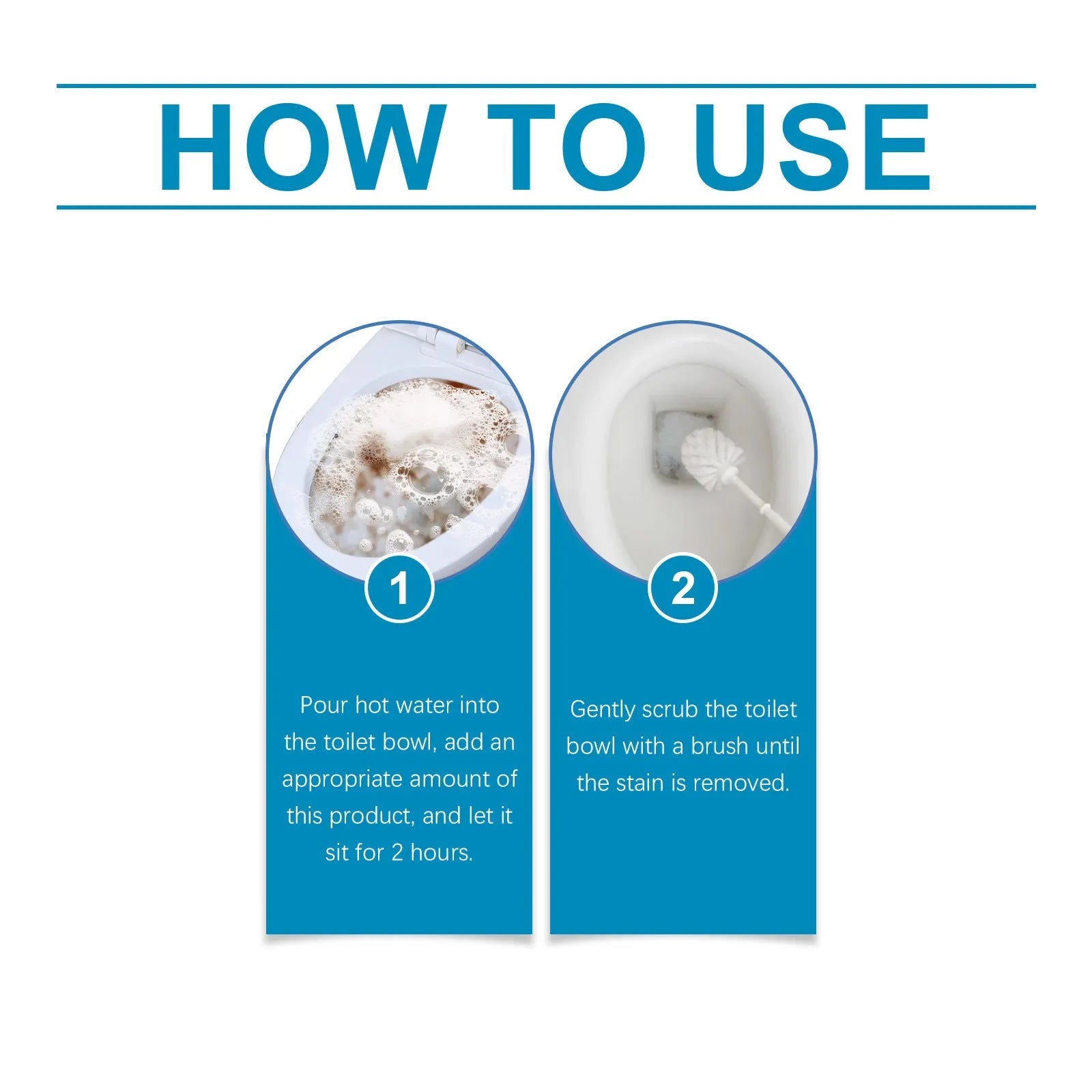 Toilet cleaning powder 120g pack with four 30g units for descaling and stain removal