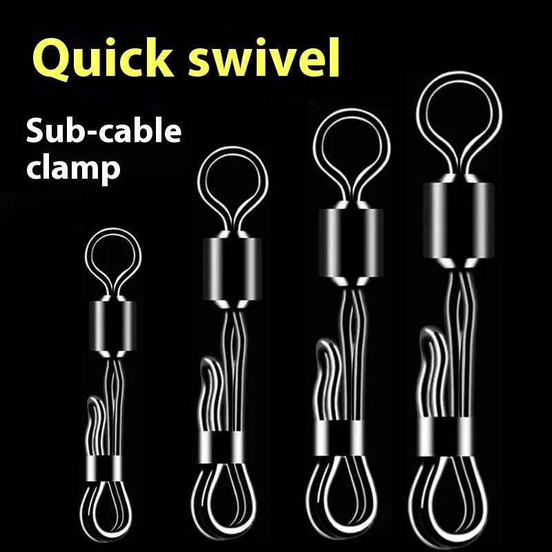 Brass quick release barrel fishing swivel with bearing rotation mechanism
