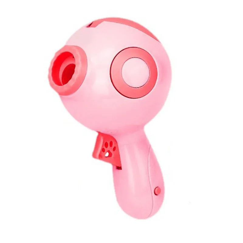 Green dog treat launcher toy measuring 15.5 × 9 × 8.5 cm for interactive play and remote feeding