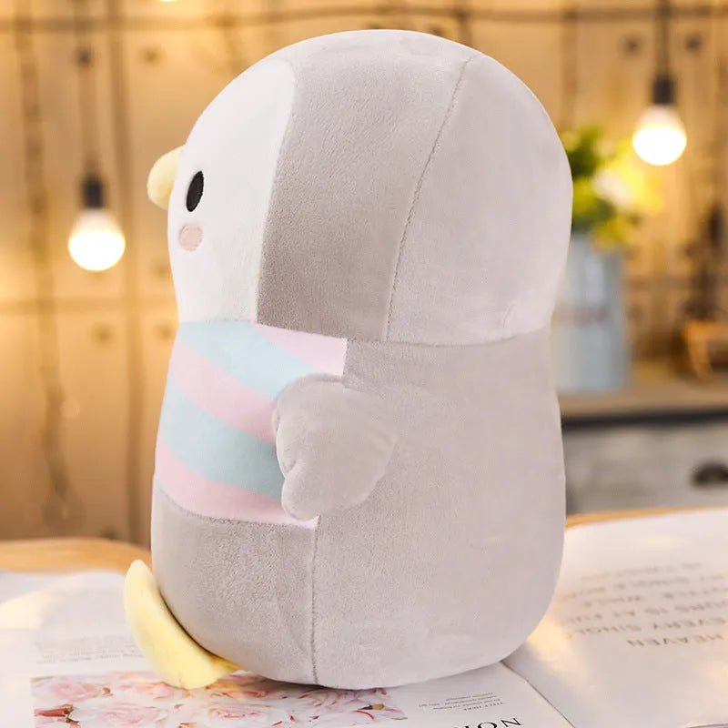 Kawaii penguin plush doll with quality PP cotton filling in crystal super soft red fabric, 50cm size