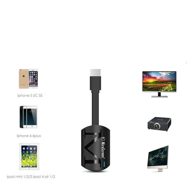 Black USB to HDMI smartphone video output adapter for TV screen mirroring