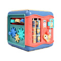 Six-sided baby hexahedron educational toy cube with bead maze and gears in multiple colours