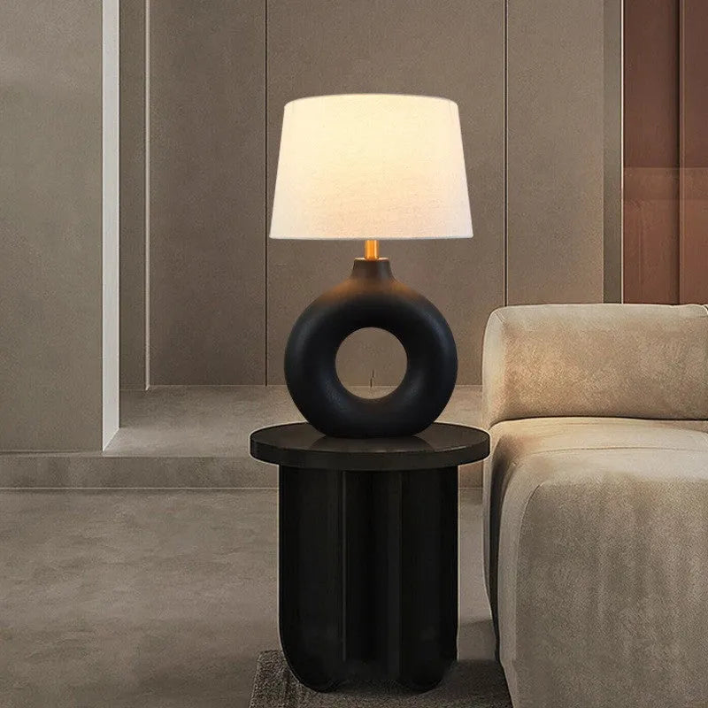 Feng Pottery Pot Table Lamp with Japanese style design in small white finish measuring 52cm tall