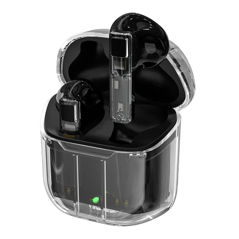 YX06 transparent true wireless stereo headphones in white, black, orange, or green colours