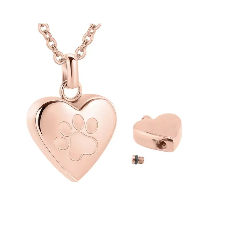 Titanium steel casket necklace with heart pendant that opens
