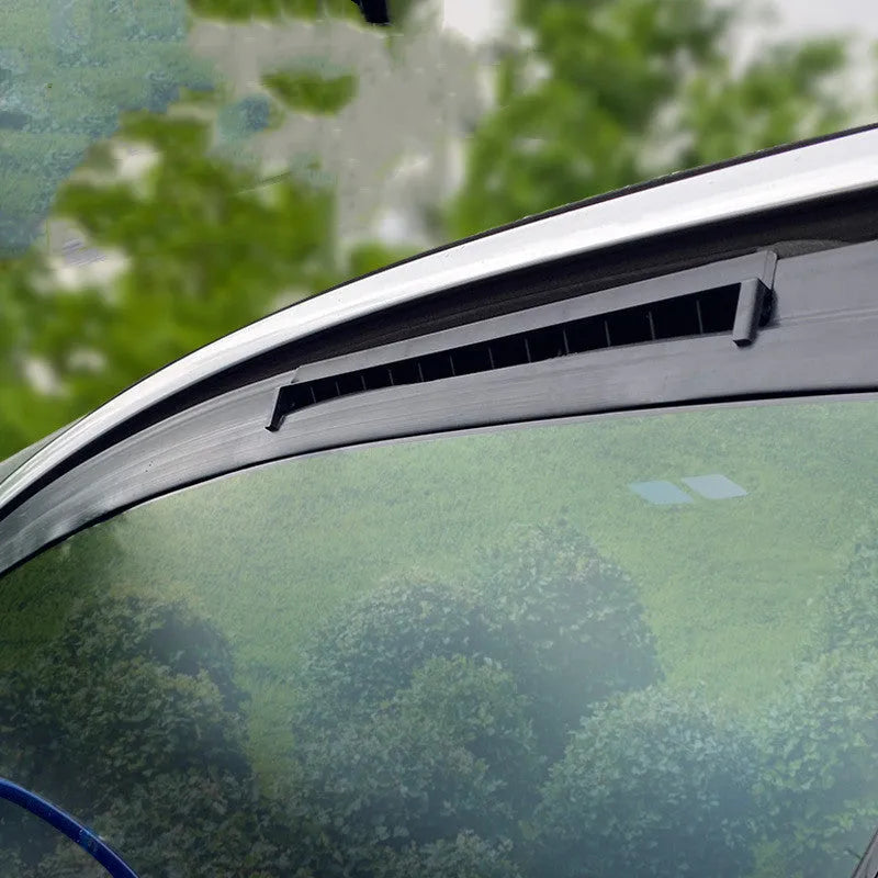 Black and white USB car ventilation fan for vehicle cabin air circulation