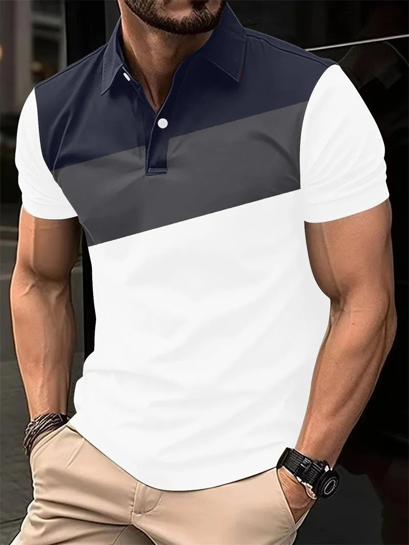 Men's 3D digital print short sleeve T-shirt in pearl cotton polyester loose fit colour LM-PL047