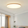Japanese minimalist style ceiling light with wood frame and white acrylic shade