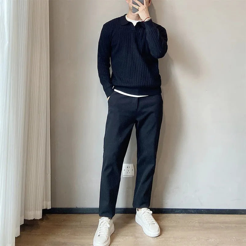 Men's loose fit knitted pullover sweater in modal and rabbit fur fabric, shown in light grey.
