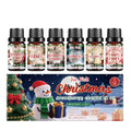 Christmas aromatherapy essential oil set with six festive scents in 10ml bottles