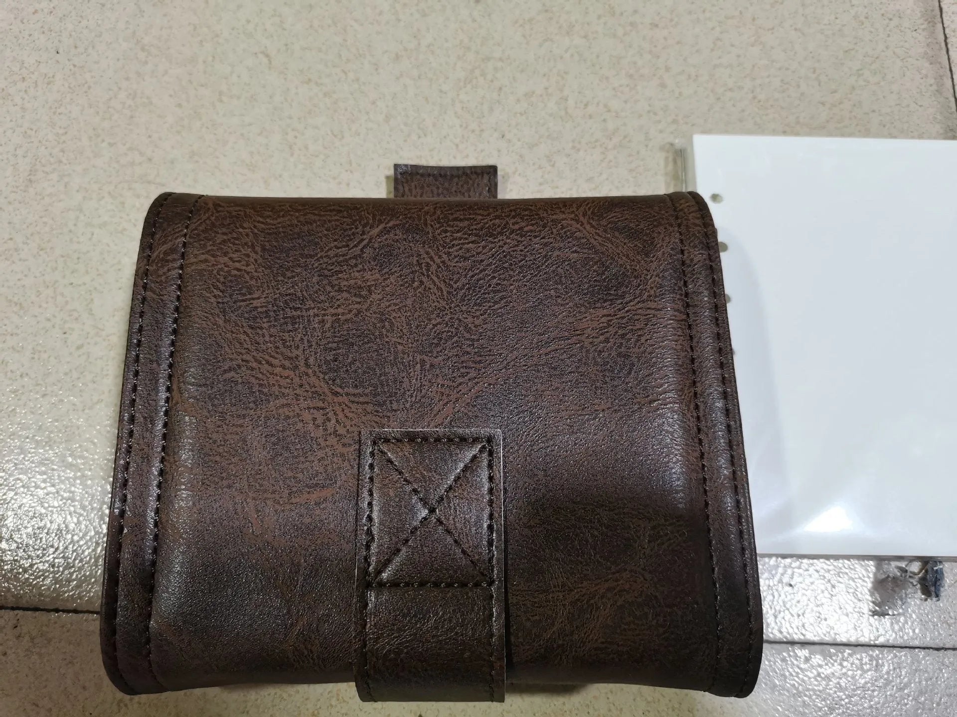 Brown retro leather buckle A7 notebook with loose-leaf binding