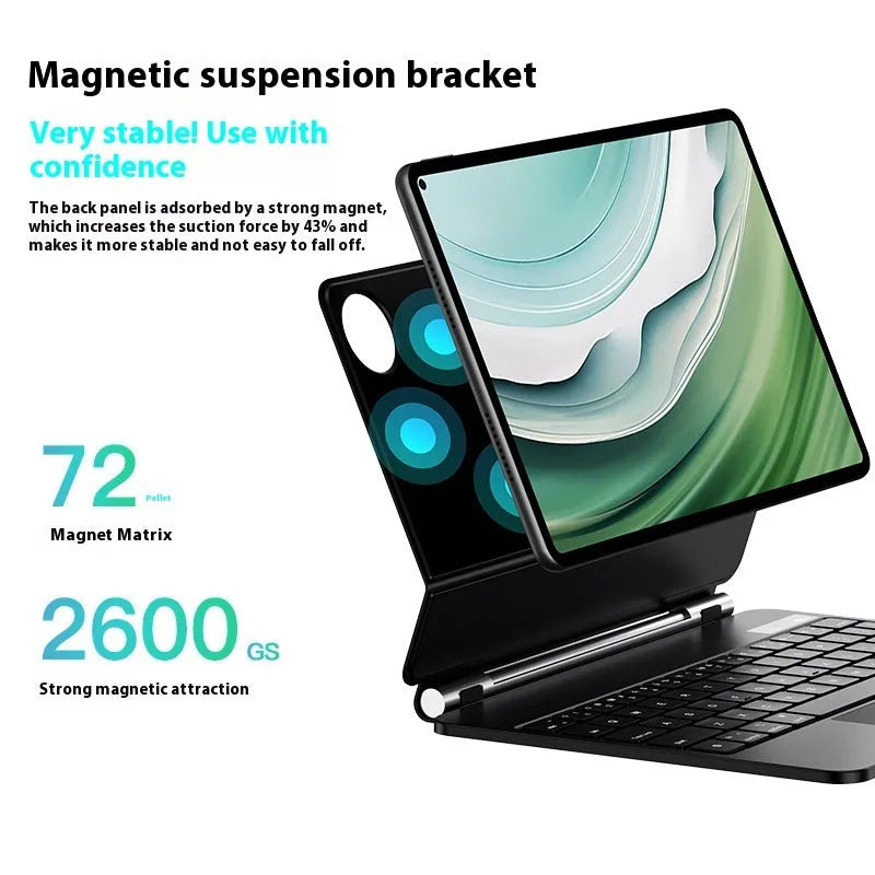 Miaocontrol Keyboard Pro11 magnetic wireless keyboard cover for Huawei Matepad 11 tablet in black colour