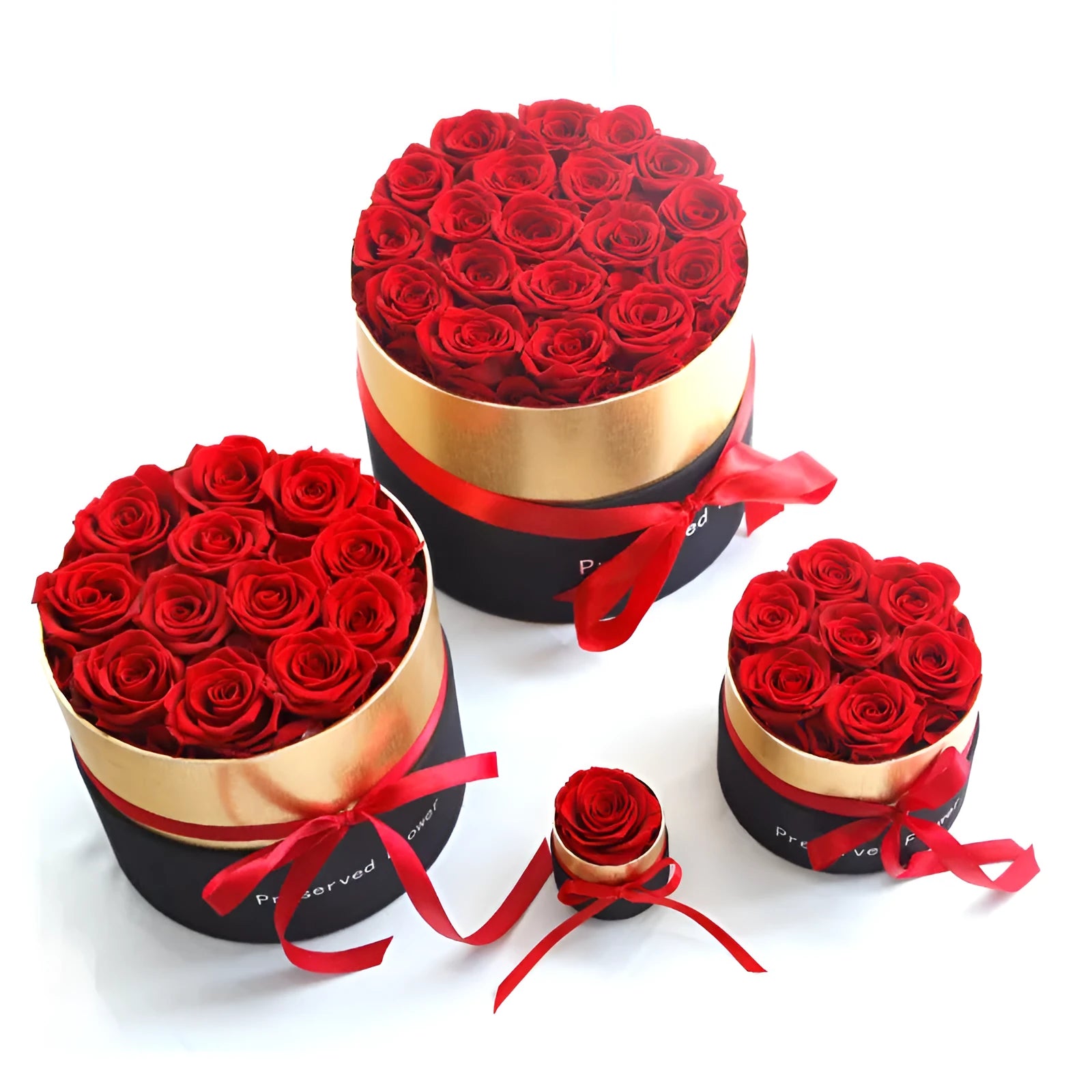 Preserved real rose flower in a luxury gift box with hand-crafted blooms