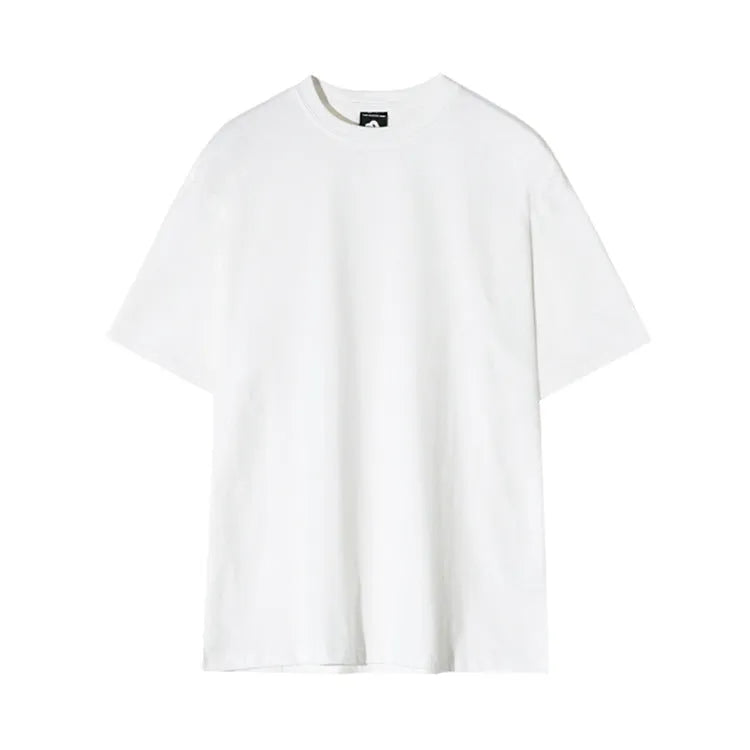 Men's slim fit cotton T-shirt in black and white solid colours with round neckline