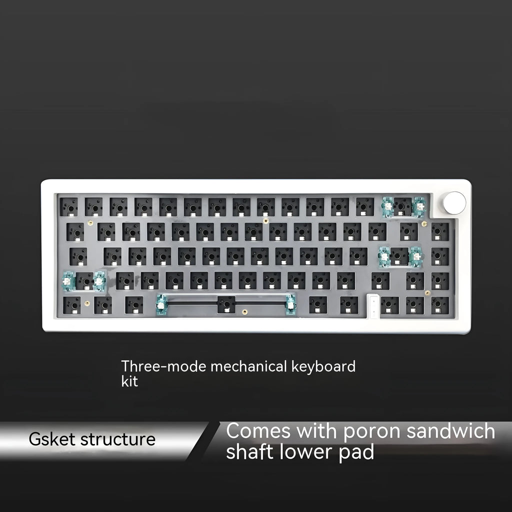 DIY mechanical keyboard kit with hot-swap PCB and RGB lighting in seven colour options.