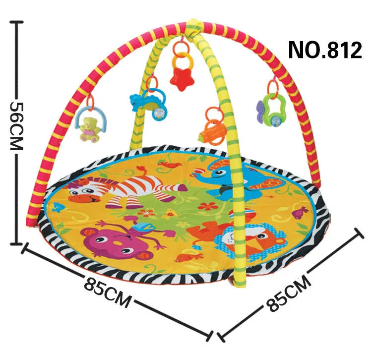 Velvet fabric baby crawling carpet play mat with small animal or big animal design, for grasping training.