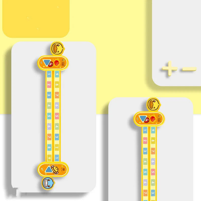 Yellow plastic children's digital decomposition ruler for maths learning, 24.5cm long
