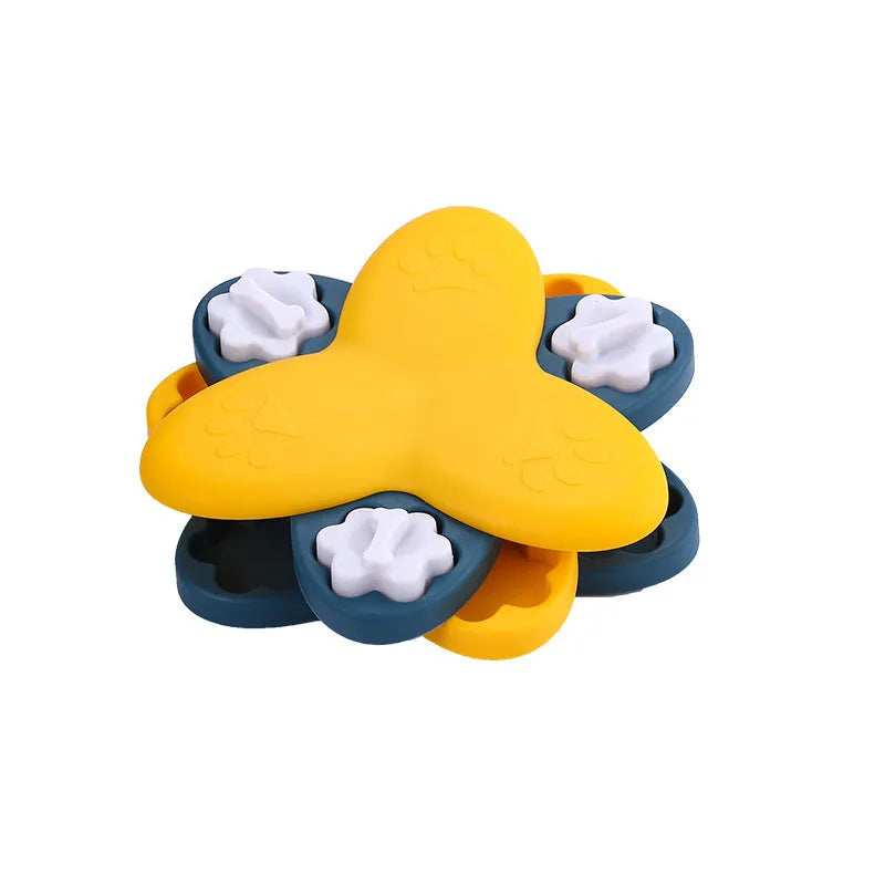Dog Educational Toys to Relieve Boredom Interactive Feeding Whirlwind Slow Food Plate in Green and Orange PP Material 24.5cm by 24.5cm by 6.5cm for Canine Meal Enrichment Yellow and Blue Whirlwind Available