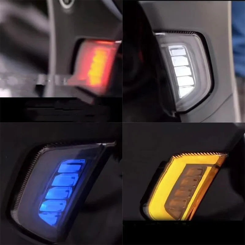 Pair of LED steering lights for Yamaha NMAX155 scooter in blue yellow colour