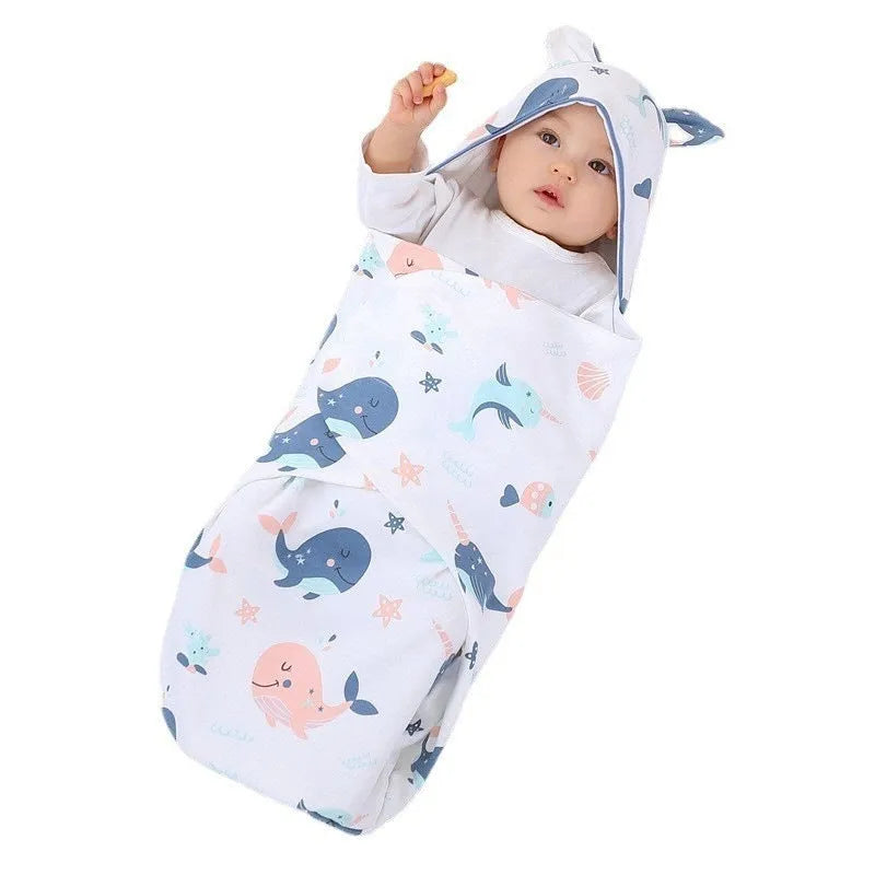 Cotton sleeping bag for newborn babies hold quilt pure cotton spring autumn 3M 6M Green Elephant style