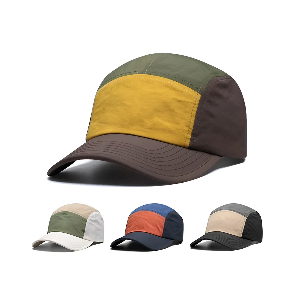 Men's quick-drying baseball cap in army green with curved brim, cotton-polyester blend fabric