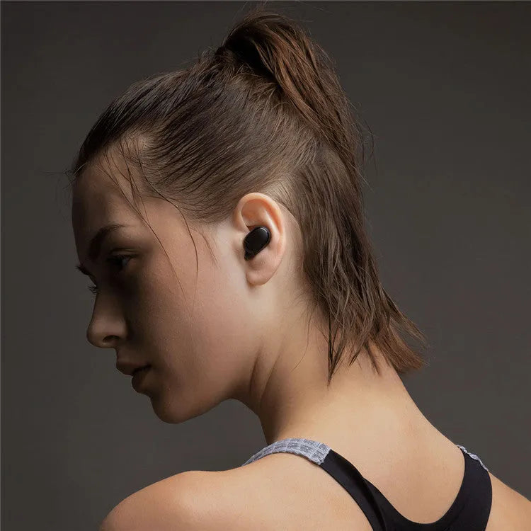 Redmi AirDots black true wireless Bluetooth earbuds with charging case