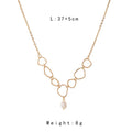 Light luxury asymmetric circle and pearl style alloy necklace for women with electroplated finish
