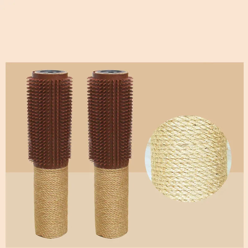 Brown sisal scratching post for cats measuring 30cm tall with natural jute fibre scratching surface