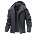 Men's plus size waterproof hooded coat in army green, black, dark grey or white colours