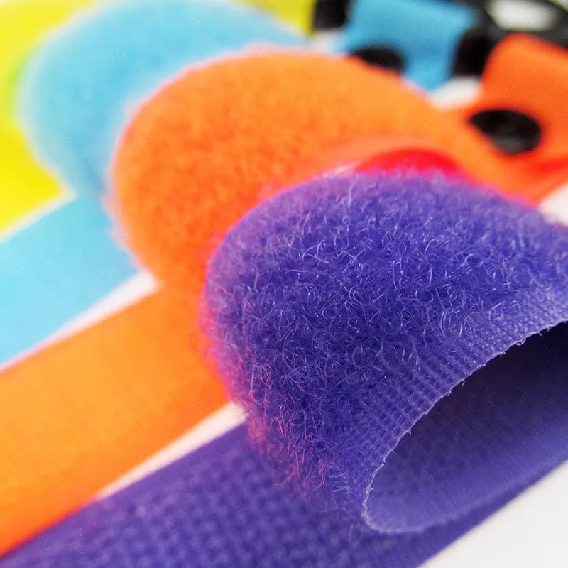 Nylon luggage Velcro hook in assorted colours for bag organisation and attachment