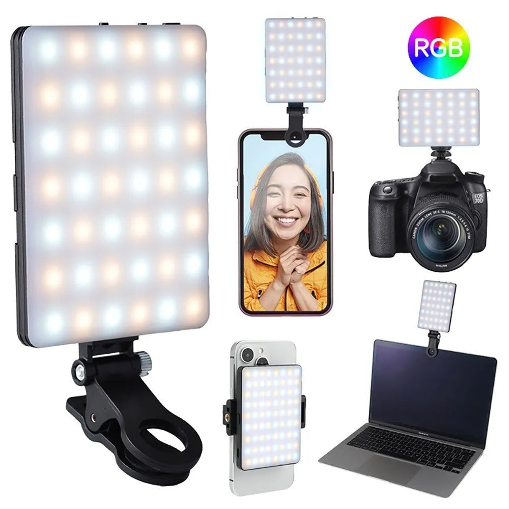 VL-60BI and VL-68BI LED pocket fill light with clip for mobile phones measuring 10.4x7.5x12.5cm