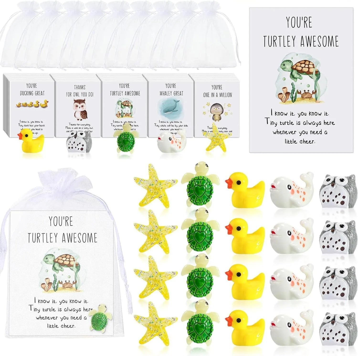 Set of resin memo cards with pun designs for office use and gift giving