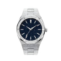 Stainless steel men's watch with 42mm dial and waterproof quartz movement