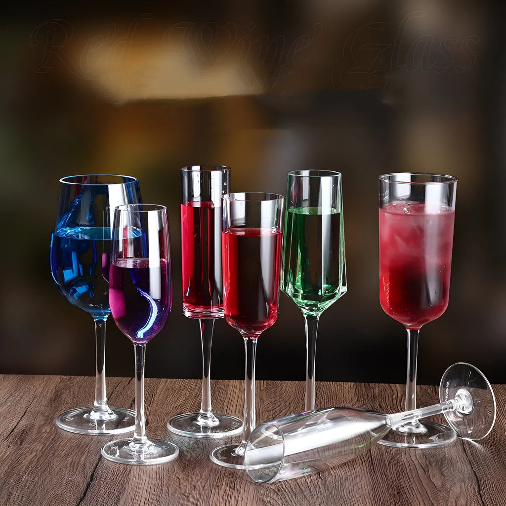 Clear acrylic wine bottle tumbler for party catering, available in 300ml and 550ml sizes.