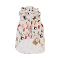 Beige cartoon dog raincoat with double waterproof coating in multiple sizes