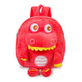Soft blue dinosaur plush backpack for children with embroidery and a soft handle