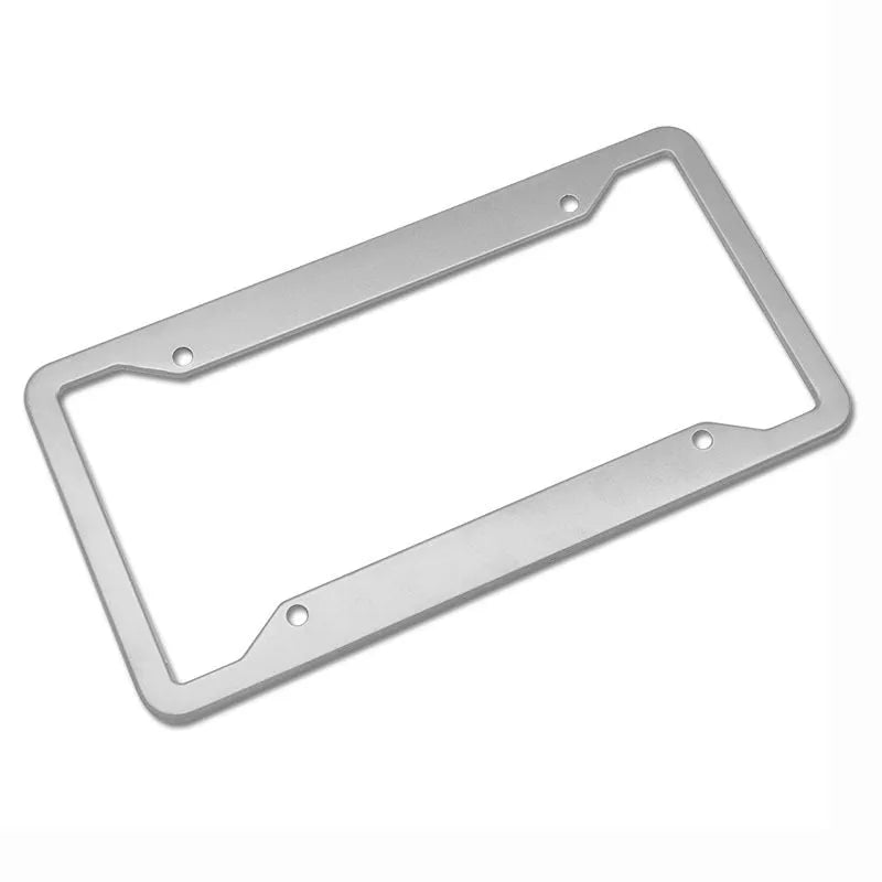 Aluminium alloy licence plate frame with stainless steel construction in four finish options