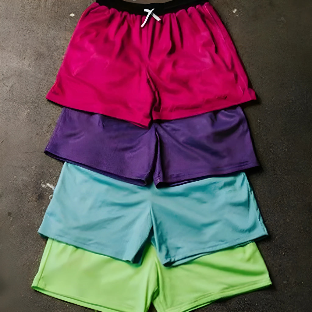 Men's mesh quick-drying shorts in solid colours for summer running and fitness