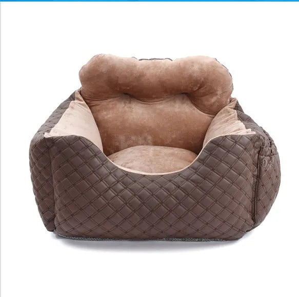 grey cloth pet dog car kennel with cushion 50x40x40cm portable safety seat for small dogs