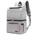 Blue double layer insulated waterproof backpack with a 22L capacity for picnics and camping.
