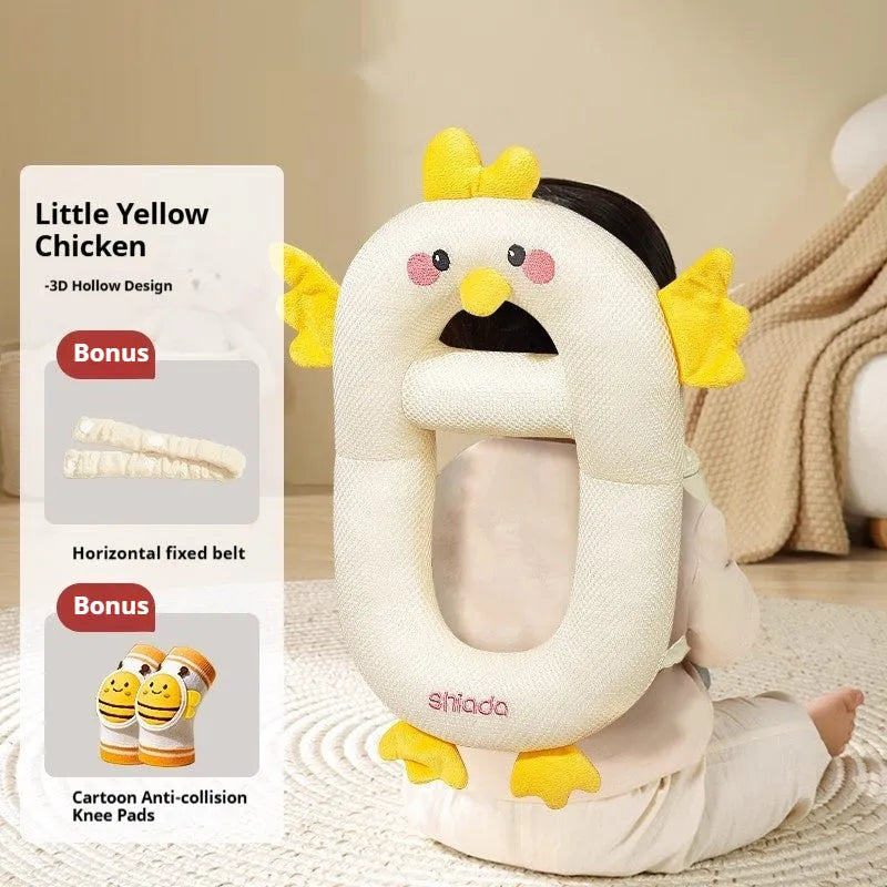 Baby anti-collision pillow in cartoon animal design with EPS filling for toddler walking protection