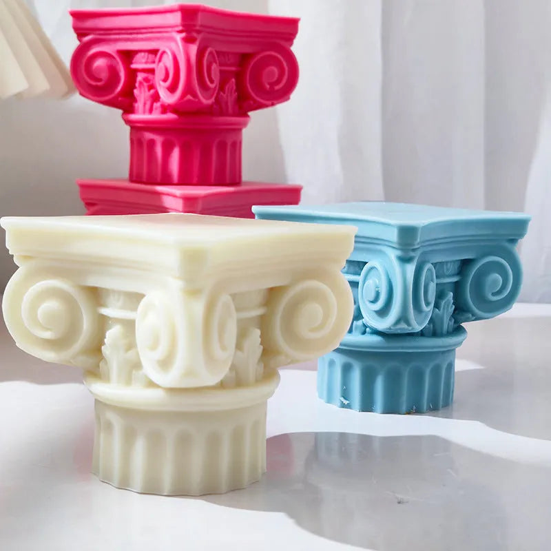 27cm long Roman pillar silicone mould for candle making and crafts