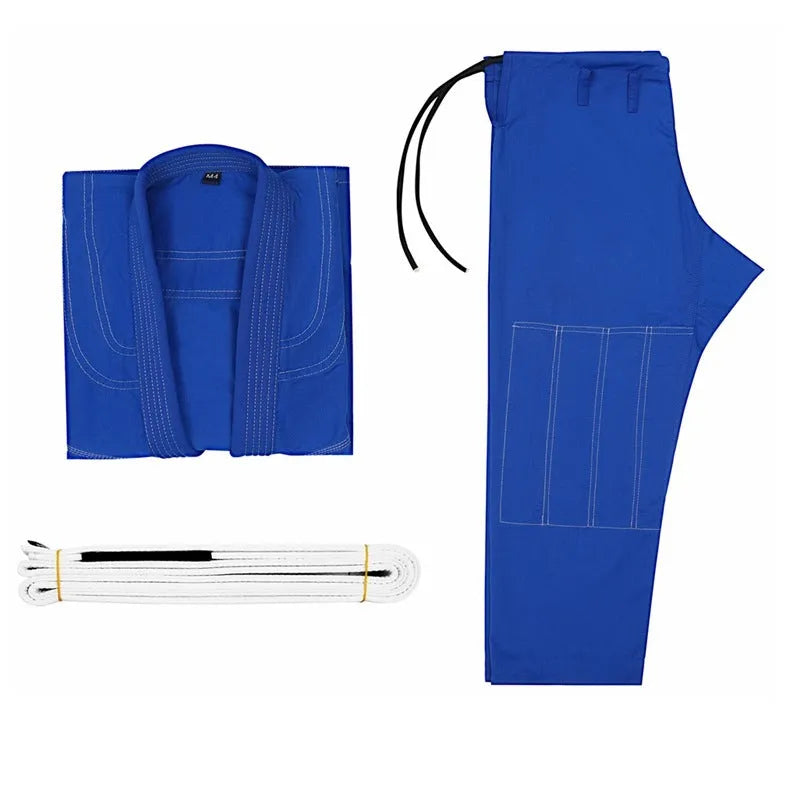 Brazilian Jiu-jitsu thin cotton blend training set top and trousers on mannequin.