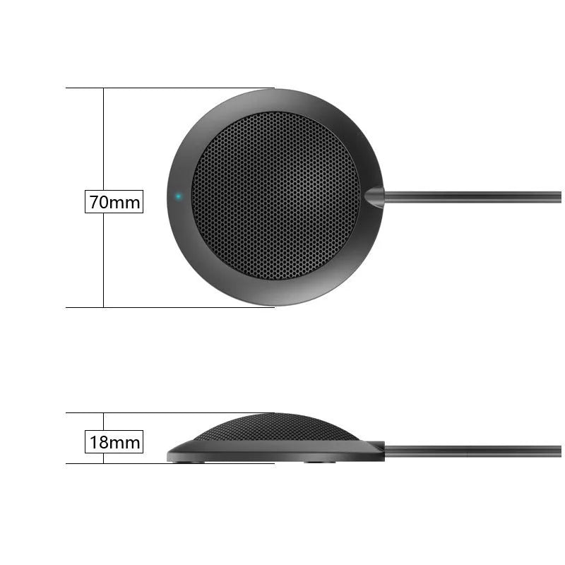 Black USB omnidirectional microphone with zinc alloy construction and metal mesh cover