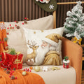 Modern simple linen cushion cover 45x45cm in multicolor for Christmas couch decoration