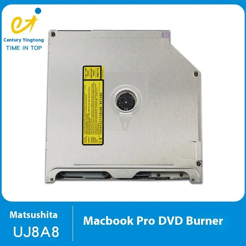 Silver SATA optical drive for MacBook Pro 13 laptop, UJ8A8 specification.
