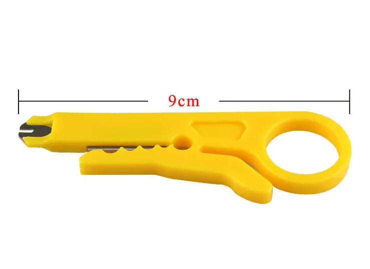 Yellow portable wire stripper tool for 0.6mm telephone and network cables
