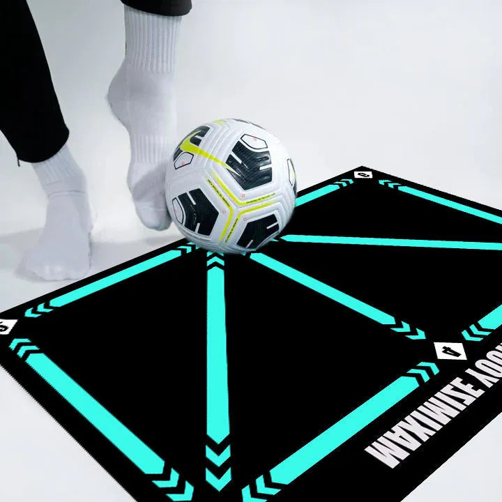 Black football training mat 60x90cm non-slip surface for practice