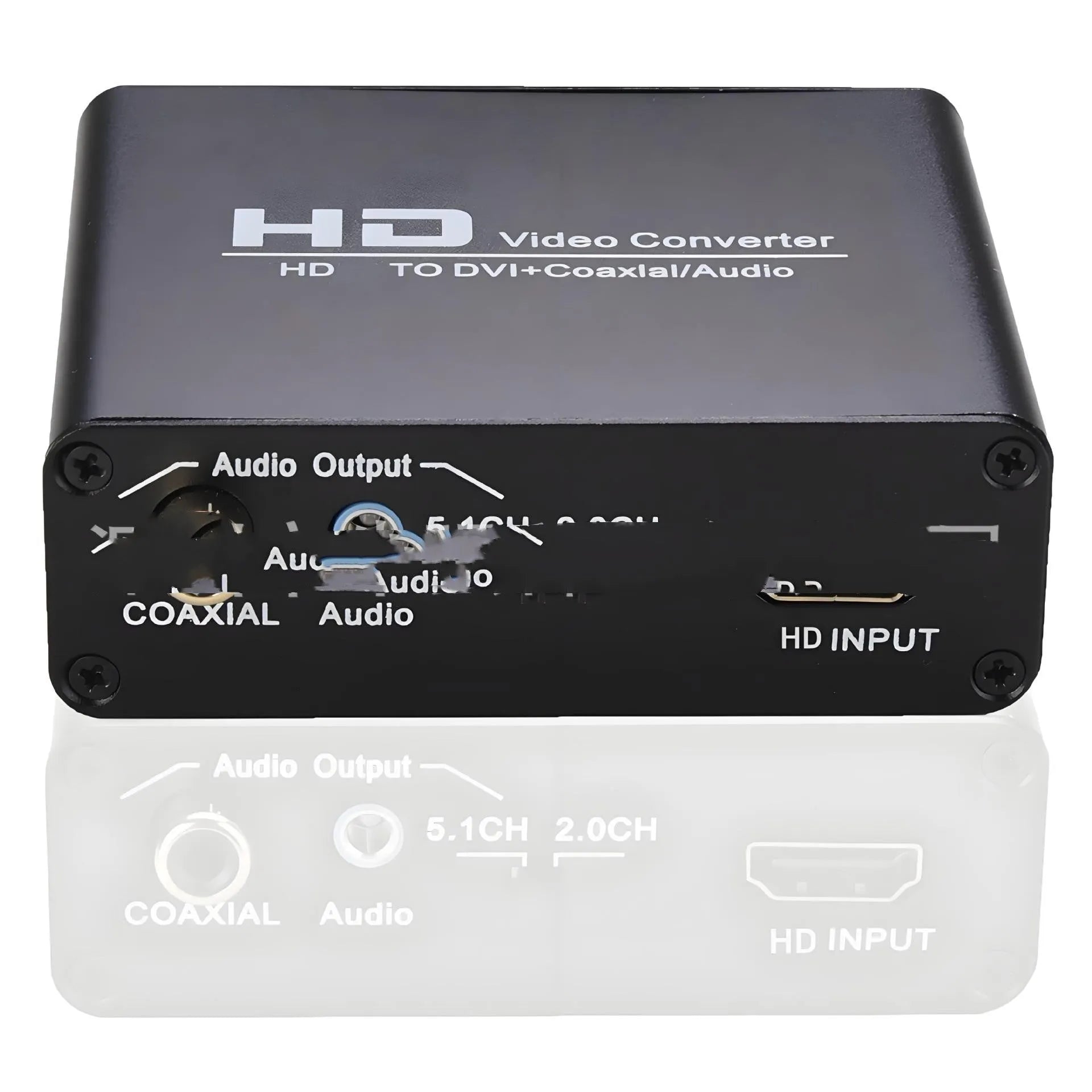 Black HDMI to DVI converter with coaxial 35 audio output and 1.5 metre cable for 1080p video conversion